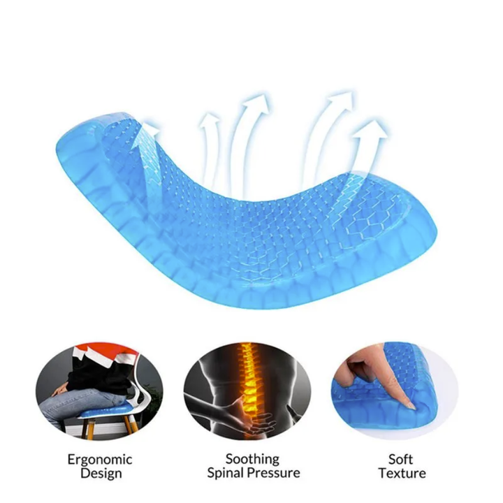 Asiento Cojín de gel Ortopédico (1000 GR) Grueso, Flexible y Confortable