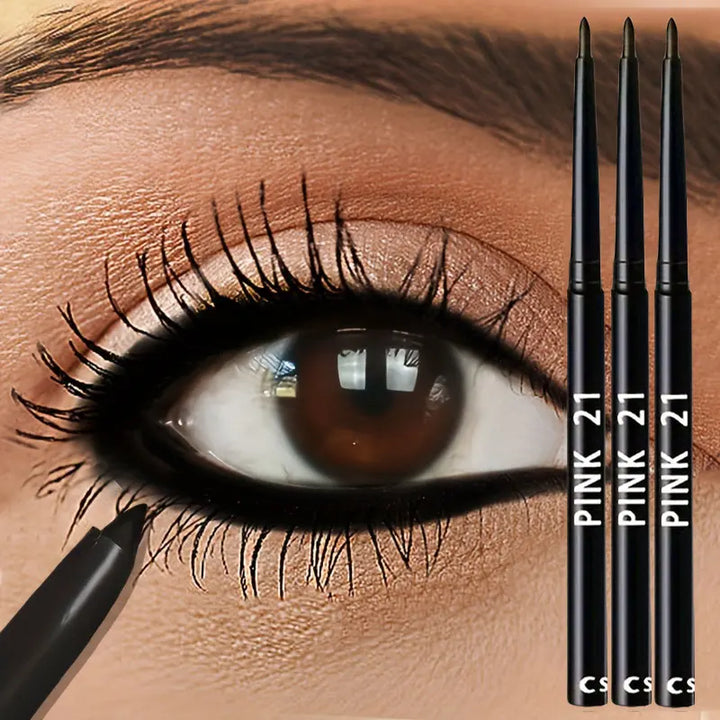 Black Waterproof Eyeliner Pencil – Smudge-Proof, Long-Lasting (3-Pack)