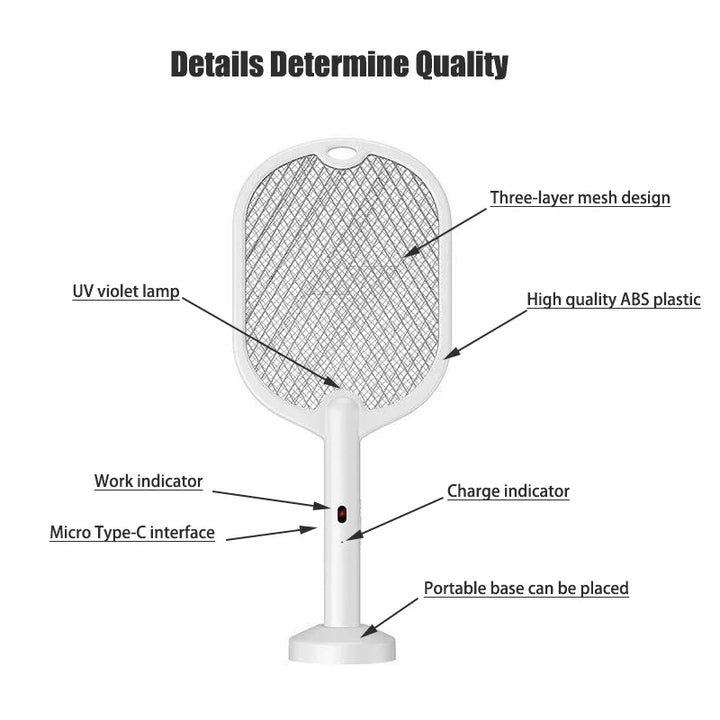 3-in-1 USB Rechargeable Mosquito Killer Lamp – Portable, Wall-Mount & Desktop Zapper