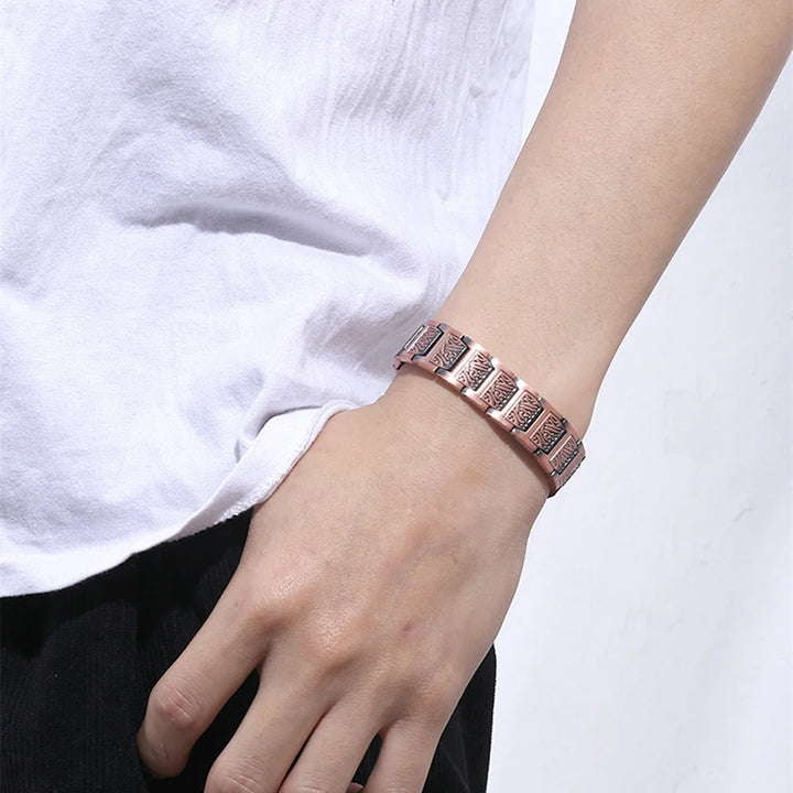 ARADOO Men’s Pure Copper Magnetic Bracelet – Stylish Adjustable Healing Jewelry