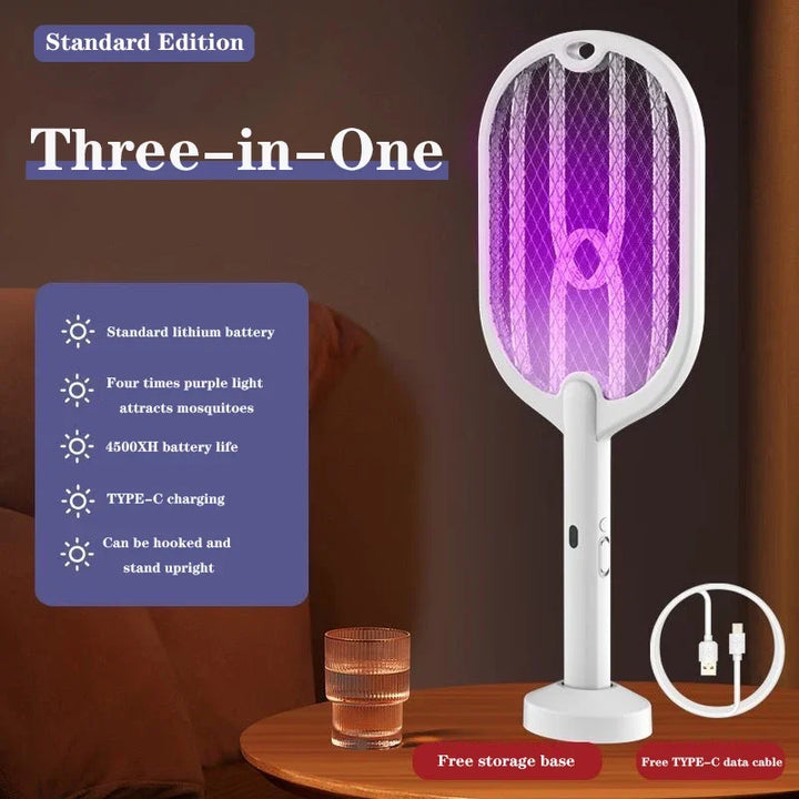3-in-1 USB Rechargeable Mosquito Killer Lamp – Portable, Wall-Mount & Desktop Zapper