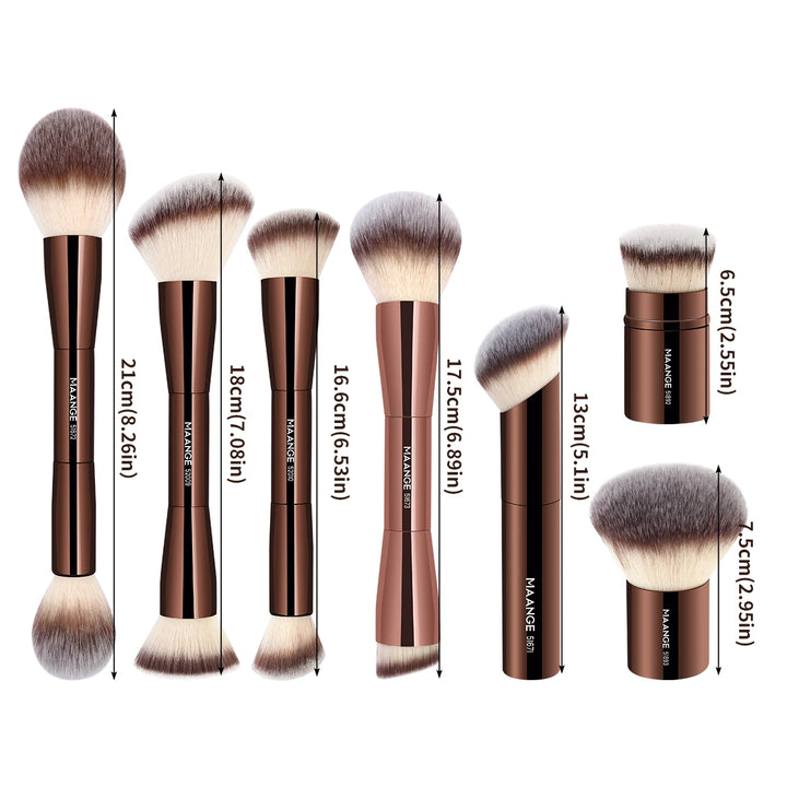 MAANGE Dual-Ended Makeup Brush – Professional Foundation & Contour Brush