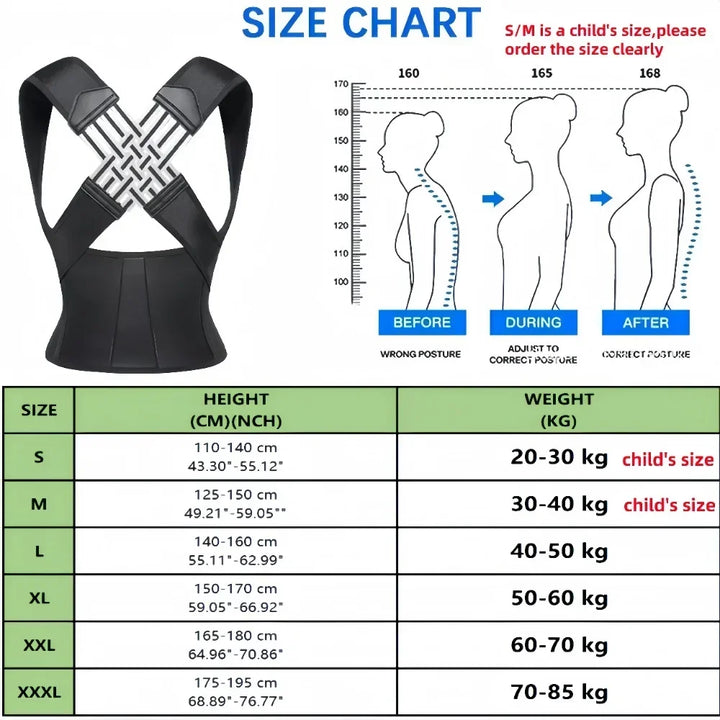 Adjustable Back Support Brace – Posture Corrector for Men & Women
