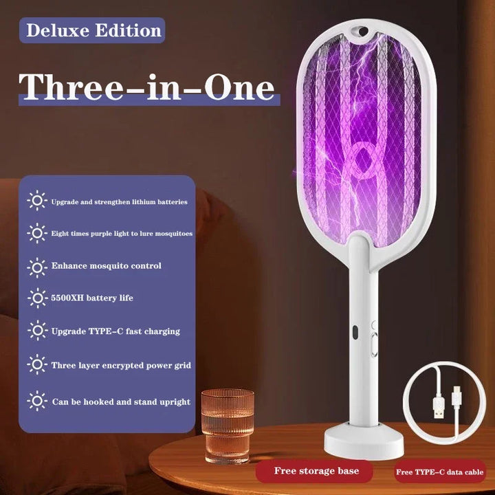 3-in-1 USB Rechargeable Mosquito Killer Lamp – Portable, Wall-Mount & Desktop Zapper