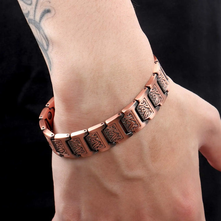ARADOO Men’s Pure Copper Magnetic Bracelet – Stylish Adjustable Healing Jewelry