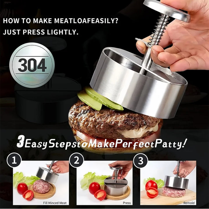 Professional Burger Press – Stainless Steel Patty Maker