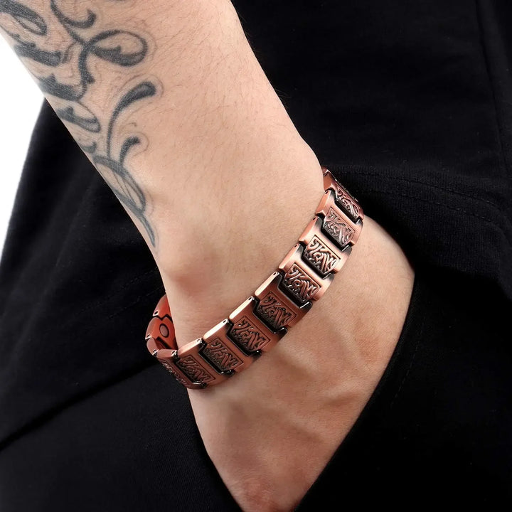 ARADOO Men’s Pure Copper Magnetic Bracelet – Stylish Adjustable Healing Jewelry
