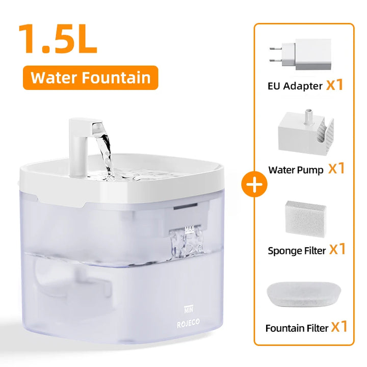 ROJECO Smart Cat Water Fountain – Automatic Circulating Pet Water Dispenser