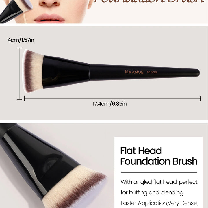 MAANGE 3pcs Makeup Brush Set Angle Round Flat Head Foundation Brush Soft Bristle With Box Skin-friendly Makeup Tool for Beauty