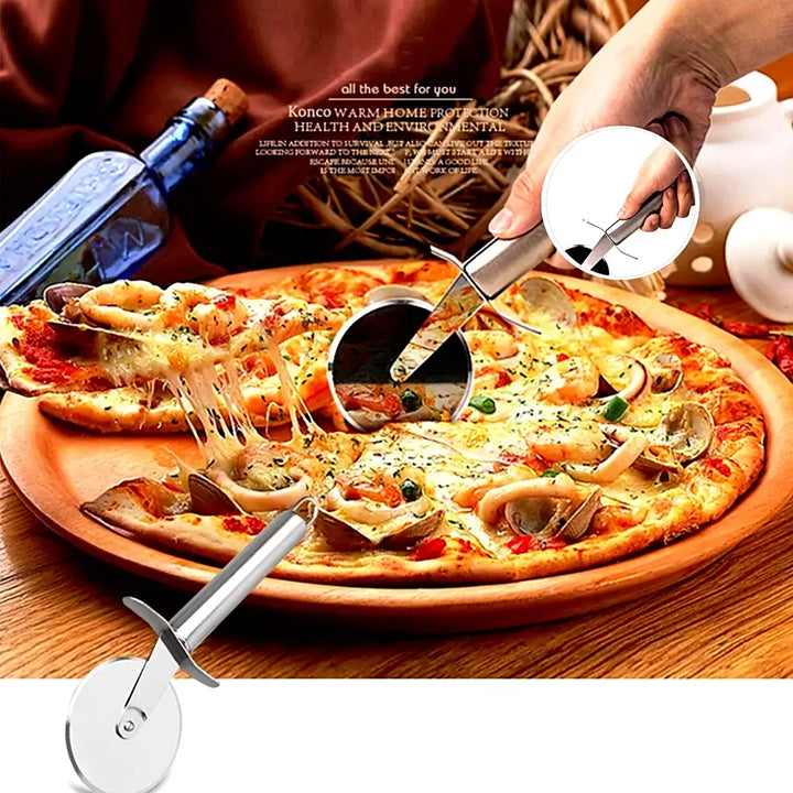 Professional Stainless Steel Pizza Cutter Wheel – Effortless Slicing for Pizza, Dough & More