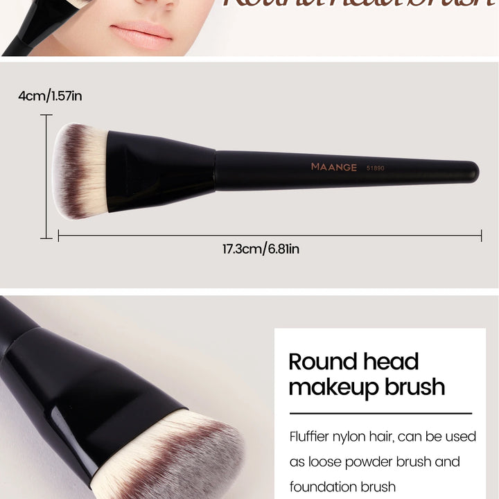 MAANGE 3pcs Makeup Brush Set Angle Round Flat Head Foundation Brush Soft Bristle With Box Skin-friendly Makeup Tool for Beauty