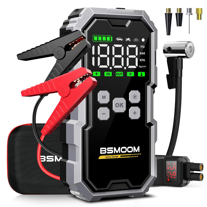 BSMOOM 7000A Jump Starter + Air Pump | All-in-One Car Emergency Power Bank