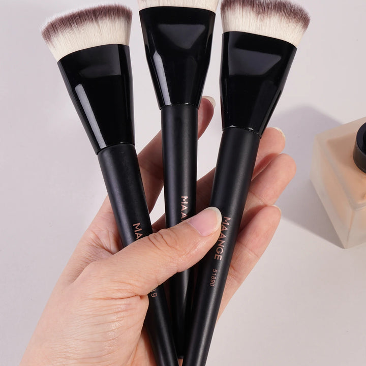 MAANGE 3pcs Makeup Brush Set Angle Round Flat Head Foundation Brush Soft Bristle With Box Skin-friendly Makeup Tool for Beauty
