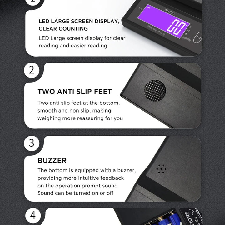 Professional Digital Kitchen Scale – High-Precision, Fully Waterproof & Multifunctional