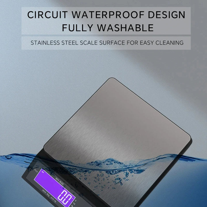 Professional Digital Kitchen Scale – High-Precision, Fully Waterproof & Multifunctional