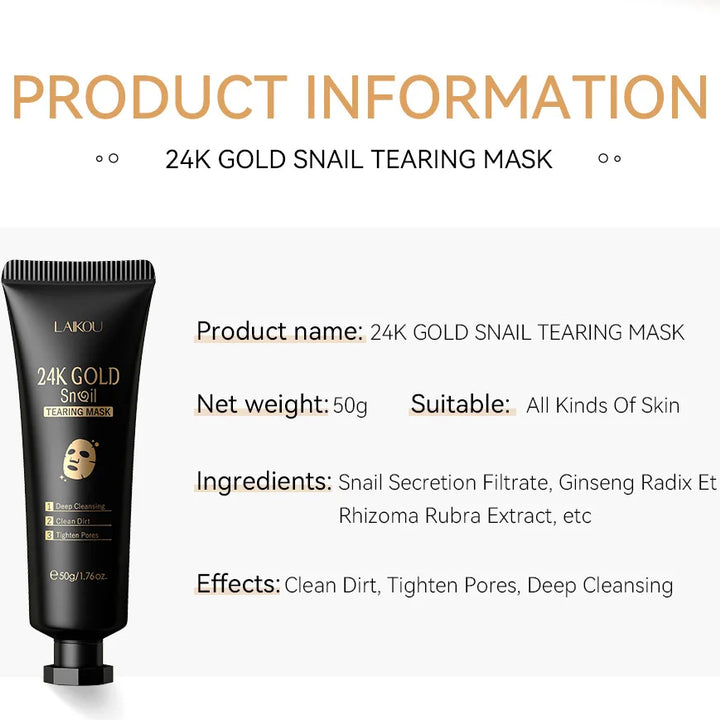 LAIKOU 24K Gold Sakura Peeling Mask – Anti-Ageing, Brightening & Blackhead Removal