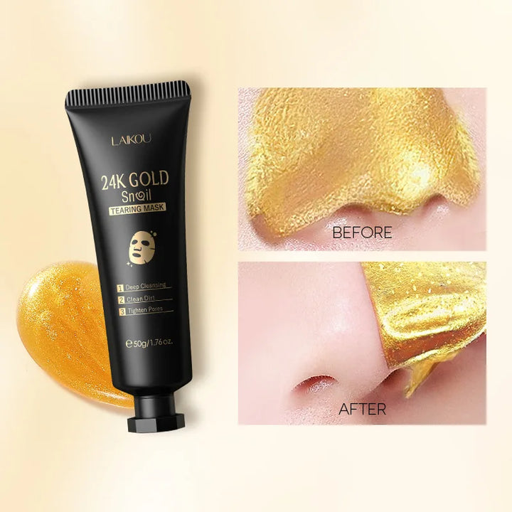 LAIKOU 24K Gold Sakura Peeling Mask – Anti-Ageing, Brightening & Blackhead Removal